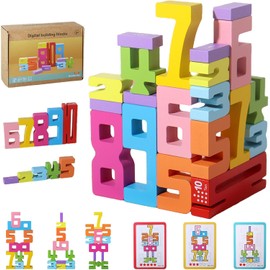 20pcs Wooden Number Building Blocks, Friends of Ten Blocks
