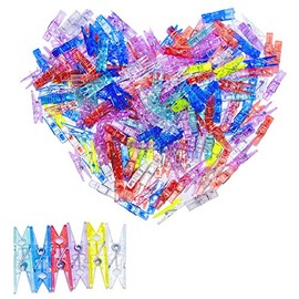 ANGMLN 120 Pieces Photo Clips Mini Colored Plastic Clips for String Fairy Lights Photo Paper Peg Pin Clips