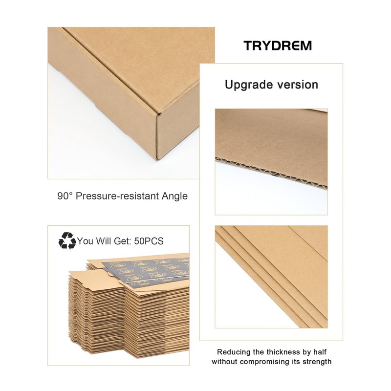 50 Pack Small Shipping Boxes, 6x4x2 Inch Brown Cardboard Boxes