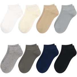SIPCOLOR Ankle Socks for Women Thin Bamboo Viscose Breathable Low Cut Soft Casual Ladies Sock 4/8 Pairs (US, Numeric, 4, 7, Regular, Regular, Mix color1)