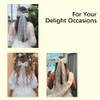 23.62 Inch Bachelorette Veil Pearl White Bow Bachelorette Veil Wedding
