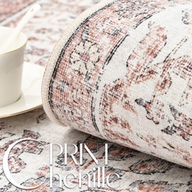 jinchan Runner Rug 3x7 Washable Hallway Rug Vintage Indoor Thin Retro Floor Cover Distressed Floral Country Lightweight Non Slip Carpet for Entryway Bathroom Kitchen Bedroom Living Room Stairway Red