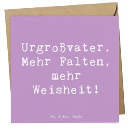 Mr. & Mrs. Panda Deluxe Karte Spruch Urgroßvater Weisheit - Geschenk, Falten, Hochwertige Grußkarte, Geburtstagskarte, Weihnachten, Glückwunschkarte,