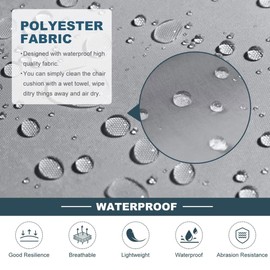 NANGELRN Wicker Chair Cushions, 3 Pieces Indoor Outdoor All Weather Waterproof Tufted Wicker Chair Cushions, 1 Loveseat and 2 U-Shape Cushions for Patio Furniture,Black