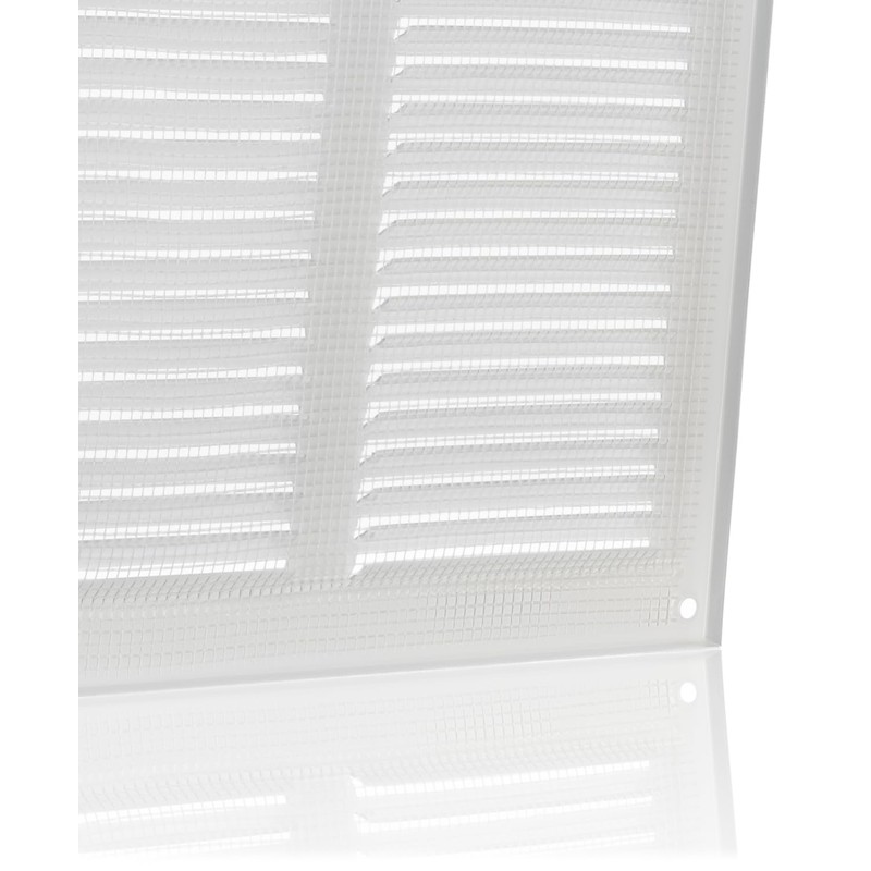 300x300mm / 12x12 inch White Metal Ventilation Grille with Flyscreen
