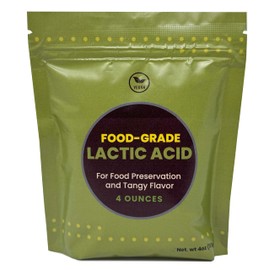 Lactic Acid Food Grade, Vegan Lactic Acid Powder for Vegan Cheese, Food Preservation and Tangy Flavor 4 Ounces