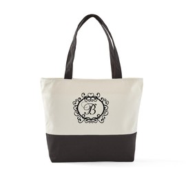 CafePress Scrolly1 B Canvas Tote Top Zipper Closure