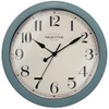 Presentime & Co Vintage Farmhouse Wall Clock, Aged Teal Finish,