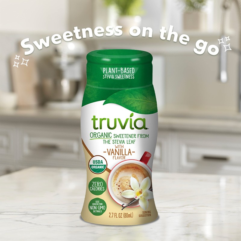 Truvia Organic Zero-Calorie Liquid Stevia Sweetener, 2.7 fluid ounce bottle,