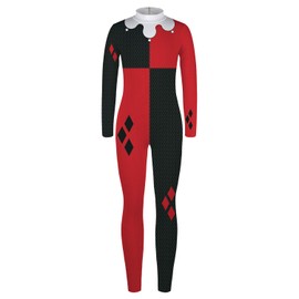Remimi - Disfraz de Halloween para niños, con cierre en la espalda para niños y niñas, de 7 a 14 años, Negro y rojo, 13-14 Años