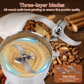 Electric Grain Mill Grinder - 2000W High-Speed 750g 304 Stainless Steel Professional Grain Mill & Spice Grinder for Kitchen and Coffee Shop - Grinds Grains, Coffee, and Dry Spices with Easy Operation