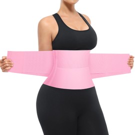 SHAPELLX Waist Trainer for Women Belly Fat Workout Waisted Trainer Velcro Waist Cincher Compression Waist Trimmer Corset Lavender Pink