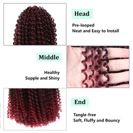 ROSDINA Passion Twist Hair - 32 Inch 7 Packs Ombre Burgundy Super Long Bohemian Hair For Passion Twist Crochet Hair Butterfly Locs, Synthetic Braiding Hair Extensions (32 Inch,T118-7P)