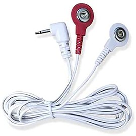 Easy@Home Replacement TENS Lead Wires, for EHE029G,2.5mm Mini Plug to Two 3.5mm Snap Connectors,2pc/Pack #EHE029G(W)