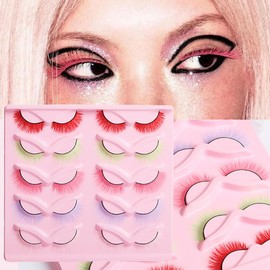 Ipetboom Practice False Eyelashes Pack 10 Pairs Wispy Natural False Lashes for Women