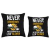 Never Underestimate And Old With A Leaf Blower Throw Pillow