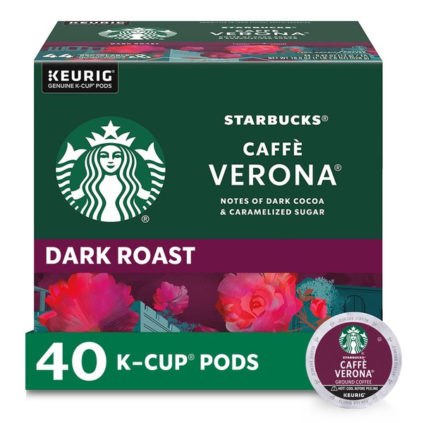 Starbucks K-Cup Coffee Pods—Dark Roast Coffee—Caffè Verona for Keurig Brewers—100%
