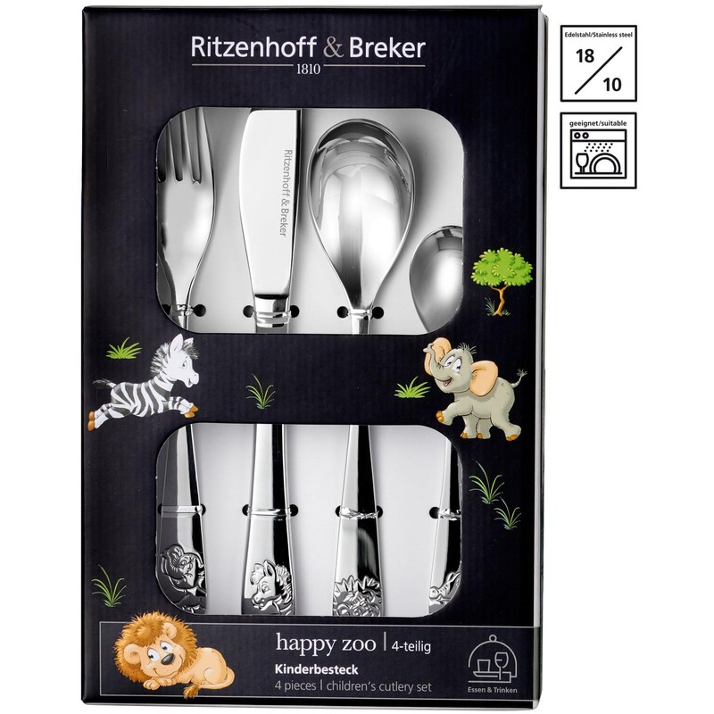 Ritzenhoff & Breker Happy Zoo 4-Piece Children's Cutlery Set