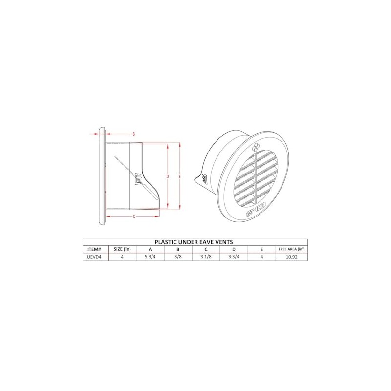 RDP Round Plastic Soffit/Under Eave Vent