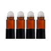 4 Pack 30ml/1 oz Amber Glass Roller Bottles Deodorant Roll