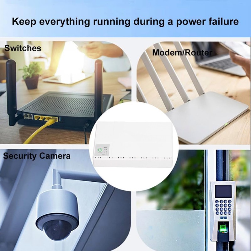 Mini UPS Battery Backup 10400mAh 5V 9V 12V POE 15V