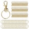 100PCS Gold Lobster Claw Clasp with Key Rings Rustproof Metal