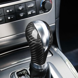 UOADA Car Carbon Fiber Center Console Gear Shift Head Surround Cover Compatible with G35 G37 G25 Q40 FX35 FX37 FX50 QX70 QX56 QX80 EX35 EX37 EX25 EX30D QX50 Black