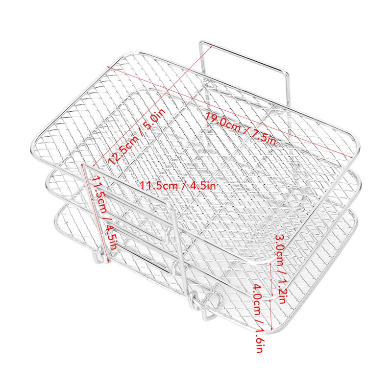 Fryer Racks Stainless Steel 3 Stackable Racks for Ninjia DZ201