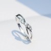 Moissanite Twisted Rope Wedding Band for Women's Plated 925 Silver