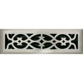 2" x 10" (3.5" x 11.25" Overall Size) Brushed Nickel Victorian Register with Damper (HVAC Vent Cover)