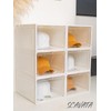 SCAVATA 6 Pack Hat Organizer Box, Stackable Clear Baseball Caps