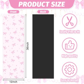 JarThenaAMCS 2Pcs Pink Bow Magnetic Locker Wallpaper 12 x 36 Inch Removable Cute Wall Sticker for Back to School Party Classroom Home Office Decoration