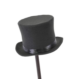 Wool Felt Top Hat Topper Mid Crown Opera Rocker Mad Hatter Classic Fits All Hat Black
