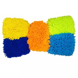 GULUANT 5 Set Replacement Microfiber Car Kitchen Household Wash Washing Cleaning Glove Mitt (8" x 11" x 1" Thick)