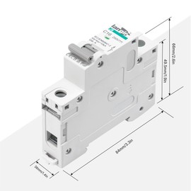 LANGIR DC 63A Circuit Breaker, 1 Pole DIN Rail Mount, 250V Solar PV Disconnect Switch, Overcurrent Protection for Battery, Home, RV, and Industrial Electrical Systems