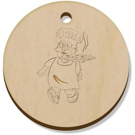 Azeeda 11 x 34mm 'Italian Chef' Wooden Pendants/Charms (PN00071893)