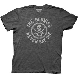 Ripple Junction Goonies Never Say Die Varsity Adult T-Shirt Large Heather Charcoal