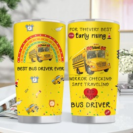 Goiicoln Bus Driver Gifts for Women Men, 20oz School Bus Driver Tumbler Cup with Lid and Straw, School Bus Driver Gifts, Bus Driver Appreciation Gifts, Bus Driver Drinking Cup
