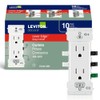 Leviton Lever Edge 15 Amp Tamper-Resistant Duplex Wall Outlet, 10-Pack,