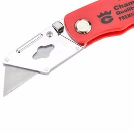 Wideskall® Red Folding Pocket Lockback Utility Knife with 5 Extra Blades