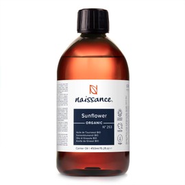 Naissance Organic Sunflower Oil 450ml - Certified Organic and Vegan - Hydrating and Moisturising Oil for Skin