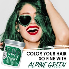 Punky Alpine Green Semi Permanent Conditioning Hair Color, Non-Damaging Hair Dye, Vegan, PPD and Paraben Free, Transforms to Vibrant Hair Color, Easy To Use and Apply Hair Tint, lasts up to 35 washes, 3.5oz
