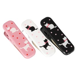 HYOTANDO Kimono Clip (Large) Cat Pattern, 3 Colors, Set of 3, Pink