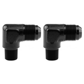 EVIL ENERGY 8AN to 3/8" NPT Male 90 Degree Fitting Adapter Aluminum 2PCS