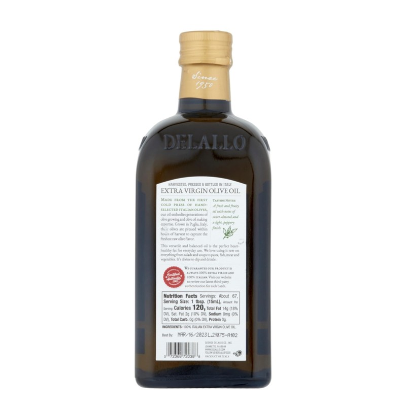 DeLallo Extra Virgin Olive Oil, Made in Italy, Made from