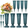 Zhaoyao 8Pcs Cemetery Vases for Grave, 4 Large and 4