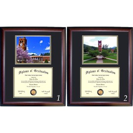 Western Carolina Diploma Frame - Photo Option #2 - Walnut Frame