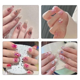 nalaina Nail Parts, Nail Glitter (12 Colors), Glitter Heart, Nail Heart, Sequins, Large Capacity Type, Nail Art, Decoration, Nail Art Supplies