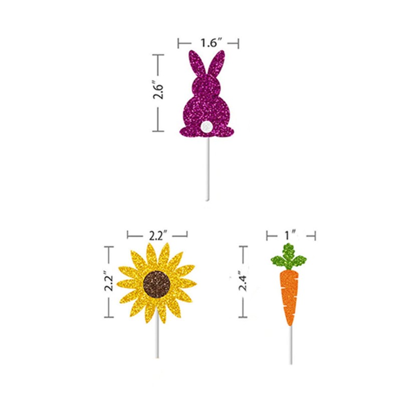 AVMBC Easter Cupcake Toppers Bunny Cupcake Toppers Carrot Cupcake Toppers
