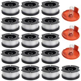 AF-100 String Trimmer Spool Replacement for Black and Decker AF-100 AF-100-3ZP AF-100-BKP 30ft 0.065" Trimmer Line Replacement Spool Compatible with GH600 GH610 GH900 Edger(16 Spools+3 Cap+3 Spring)